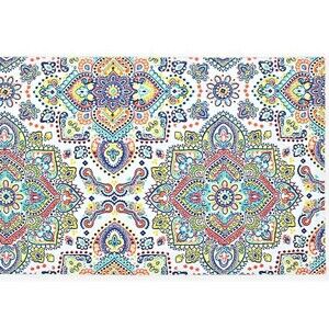 Colordrift Caravan Indoor Outdoor Fabric Placemats Medallion Summer Set of 4